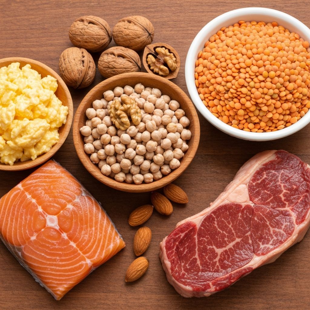 Protein-containing foods arrangement